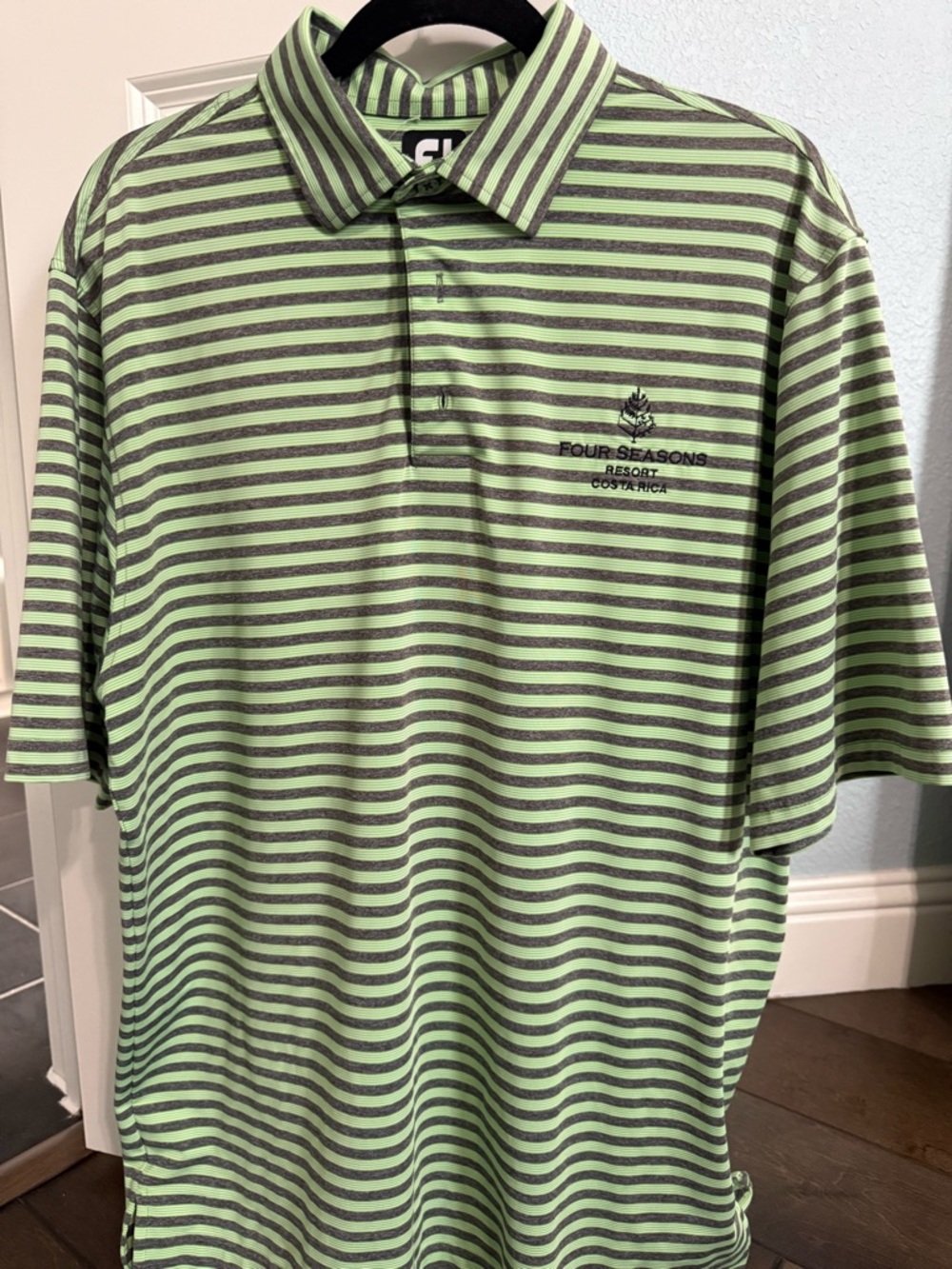 Resort Costa Rica Men's Green Stripe Polo